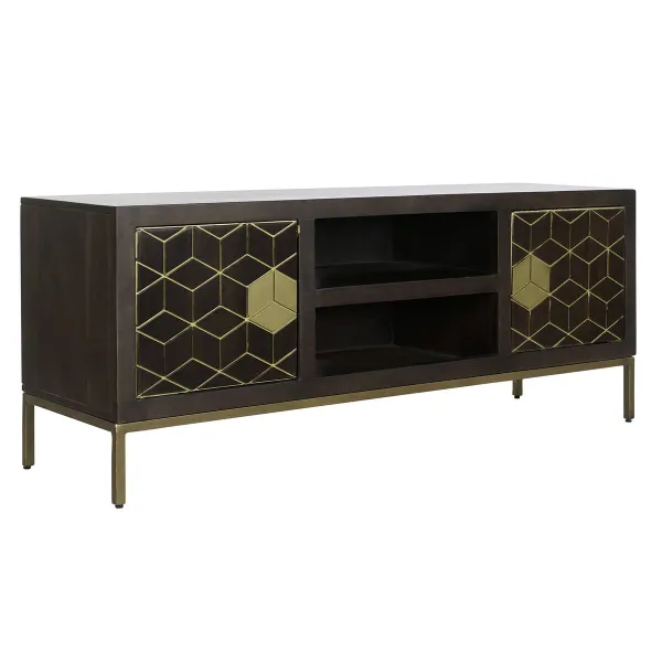 ТВ шкаф DKD Home Decor 140 x 40 x 55 cm Чёрный Металл древесина акации