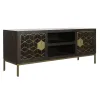 ТВ шкаф DKD Home Decor 140 x 40 x 55 cm Чёрный Металл древесина акации