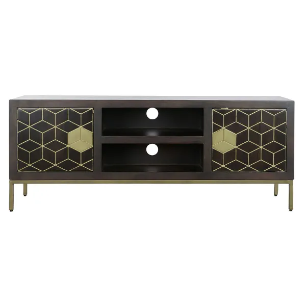 ТВ шкаф DKD Home Decor 140 x 40 x 55 cm Чёрный Металл древесина акации