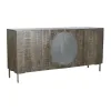 Sivupöytä DKD Home Decor Tummanruskea Tumman harmaa Metalli Mangopuu 180 x 40 x 80 cm
