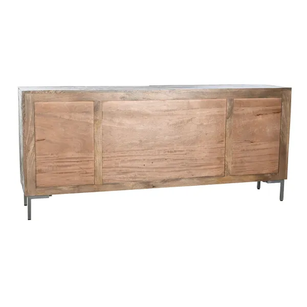 Sivupöytä DKD Home Decor Tummanruskea Tumman harmaa Metalli Mangopuu 180 x 40 x 80 cm