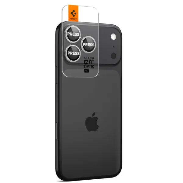 Spigen Optik Pro GLAS.TR EZ Fit Camera Protector 2-Pack - Glass Lens Protector for iPhone 16 Pro / 16 Pro Max / 17 Pro / 17 Pro 