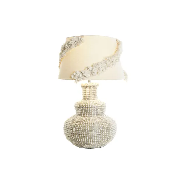 Pöytälamppu DKD Home Decor Valkoinen Ruskea 50 W 220 V 42 x 42 x 70 cm
