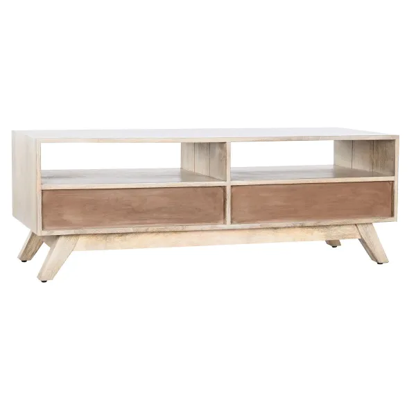 ТВ шкаф DKD Home Decor Белый Натуральный Древесина манго 130 x 40 x 45 cm