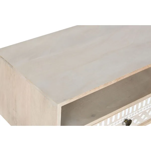 ТВ шкаф DKD Home Decor Белый Натуральный Древесина манго 130 x 40 x 45 cm