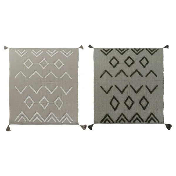 Gultas Pārklājs DKD Home Decor Balts Zaļš Bēšs Tumši zaļš 130 x 170 x 0,5 cm (2 gb.)