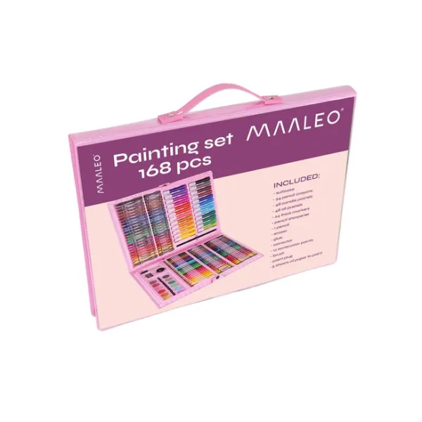 Maalaussetti matkalaukussa 168 osaa pinkki
