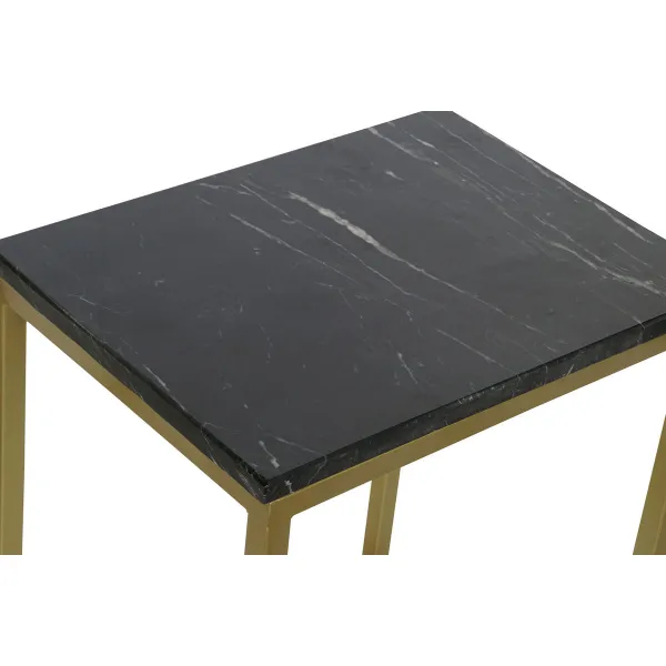 Набор из трех столиков DKD Home Decor Чёрный Позолоченный 50 x 35 x 60 cm