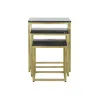 Trijų staliukų rinkinys DKD Home Decor Juoda Auksinis 50 x 35 x 60 cm