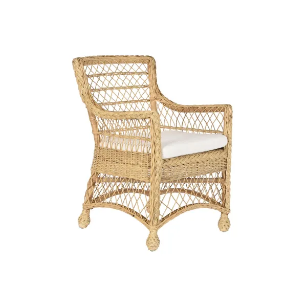 atzveltnes krēsls DKD Home Decor Balts Dabisks 56 x 63 x 86 cm