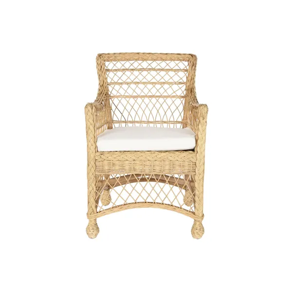 Fotelis DKD Home Decor Balta Natūralus 56 x 63 x 86 cm