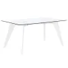 Ruokapöytä DKD Home Decor Valkoinen Läpinäkyvä Kristalli Puu MDF 160 x 90 x 75 cm