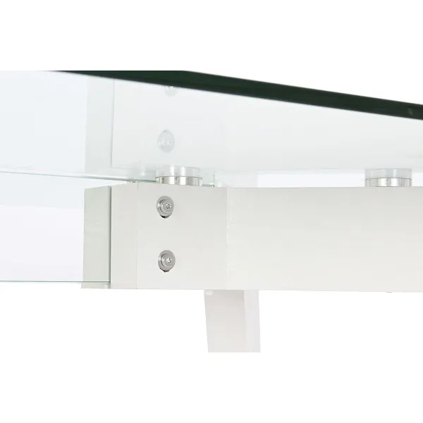 Pusdienu galds DKD Home Decor Balts Caurspīdīgs Stikls Koks MDF 160 x 90 x 75 cm