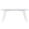 Ruokapöytä DKD Home Decor Valkoinen Läpinäkyvä Kristalli Puu MDF 160 x 90 x 75 cm