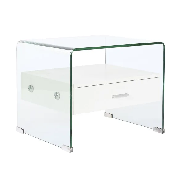 Spintelė DKD Home Decor Balta Skaidrus Stiklas Medžio MDF 50 x 40 x 45,5 cm