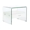 Ночной столик DKD Home Decor Белый Прозрачный Стеклянный Деревянный MDF 50 x 40 x 45,5 cm