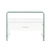 Yöpöytä DKD Home Decor Valkoinen Läpinäkyvä Kristalli Puu MDF 50 x 40 x 45,5 cm