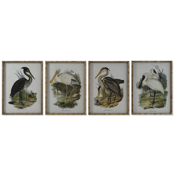 Paveikslas DKD Home Decor Bambukas Stiklas 45 x 3 x 60 cm
