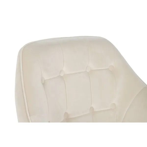 Сиденье DKD Home Decor Кремовый Позолоченный Металл 74 x 74 x 90 cm