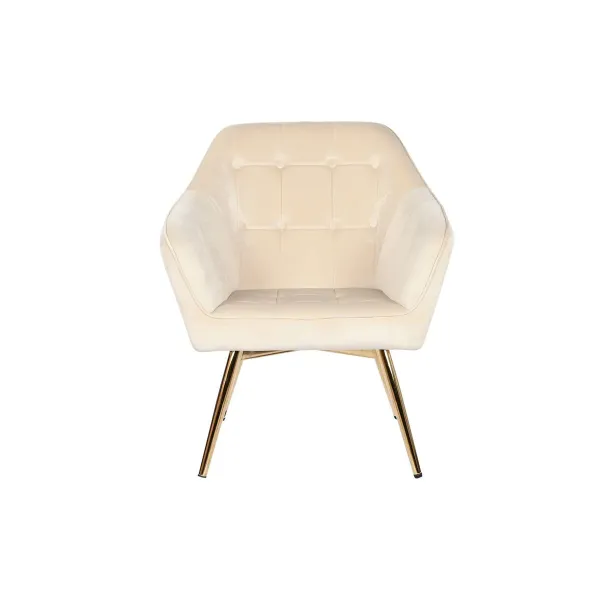 Fotelis DKD Home Decor Kreminė Auksinis Metalinis 74 x 74 x 90 cm