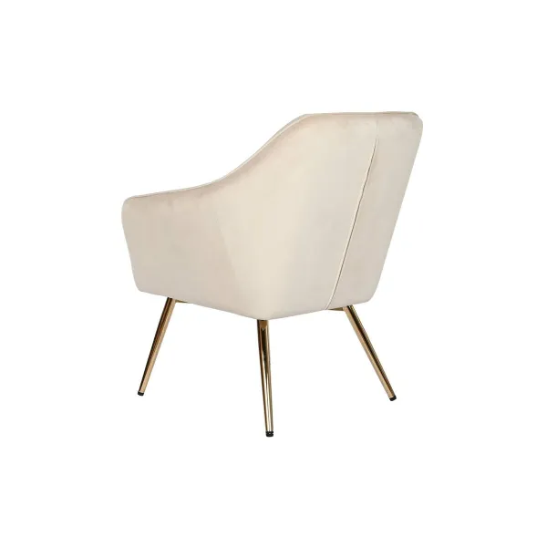 Fotelis DKD Home Decor Kreminė Auksinis Metalinis 74 x 74 x 90 cm