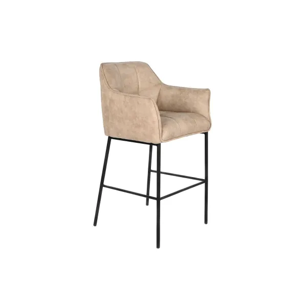 taburete DKD Home Decor Melns Bēšs Metāls 59 x 60 x 107 cm