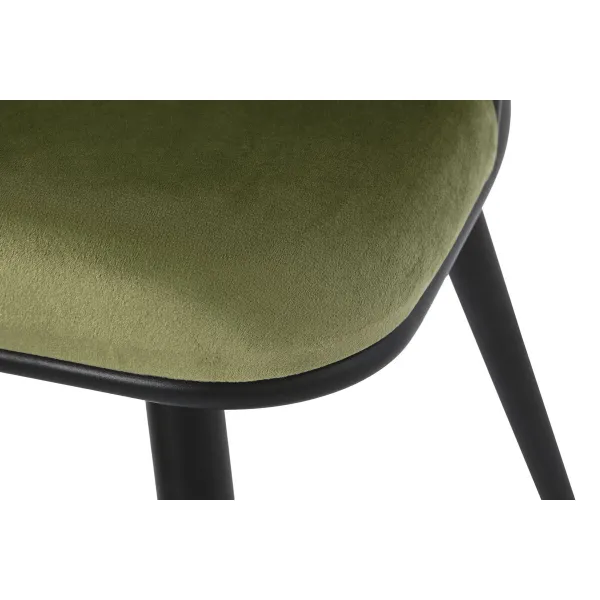 Стуль DKD Home Decor Чёрный Зеленый полиэстер Велюр Металл 66 x 60 x 84 cm