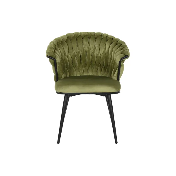 Стуль DKD Home Decor Чёрный Зеленый полиэстер Велюр Металл 66 x 60 x 84 cm