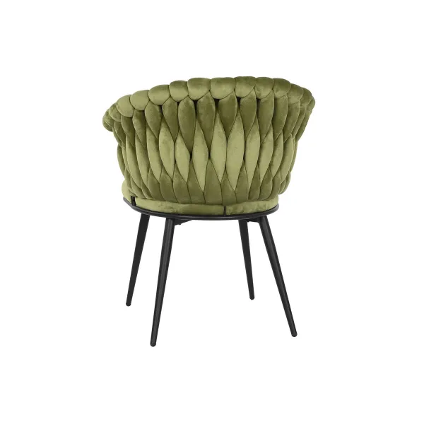 Стуль DKD Home Decor Чёрный Зеленый полиэстер Велюр Металл 66 x 60 x 84 cm