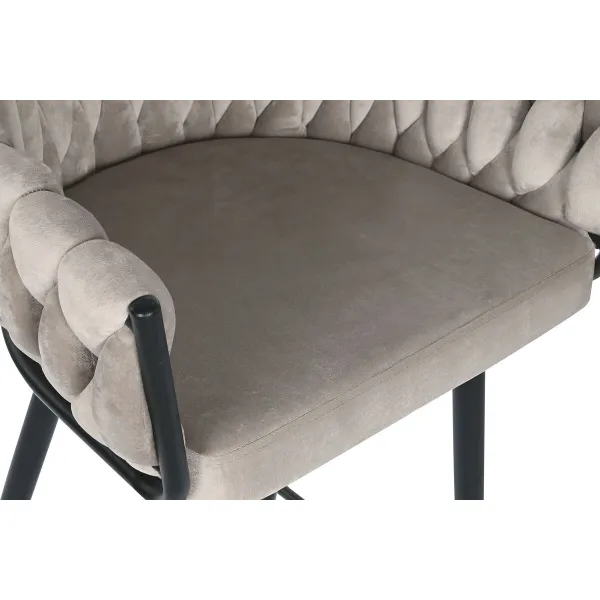taburete DKD Home Decor Melns Bēšs Metāls 61 x 52 x 101 cm