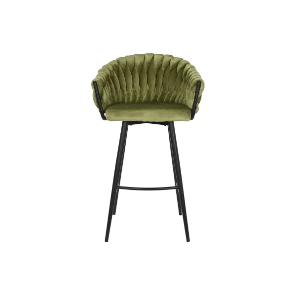 taburete DKD Home Decor Melns Zaļš Samts Metāls 61 x 52 x 101 cm