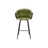 Stool DKD Home Decor Black Green Velvet Metal 61 x 52 x 101 cm
