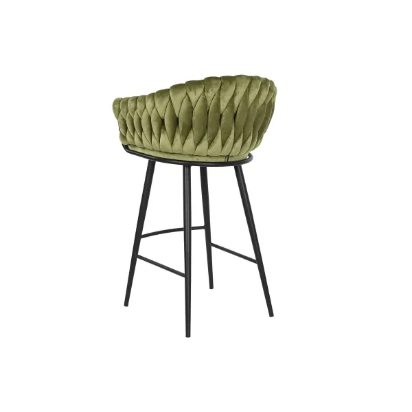 taburete DKD Home Decor Melns Zaļš Samts Metāls 61 x 52 x 101 cm