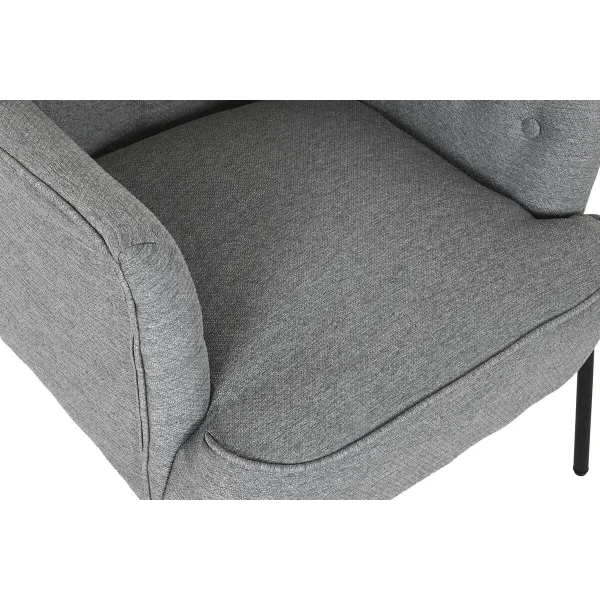 atzveltnes krēsls DKD Home Decor Pelēks Metāls 65 x 73 x 79,5 cm