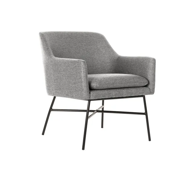 Fotelis DKD Home Decor Juoda Šviesiai pilka Metalinis 66 x 62 x 76,5 cm