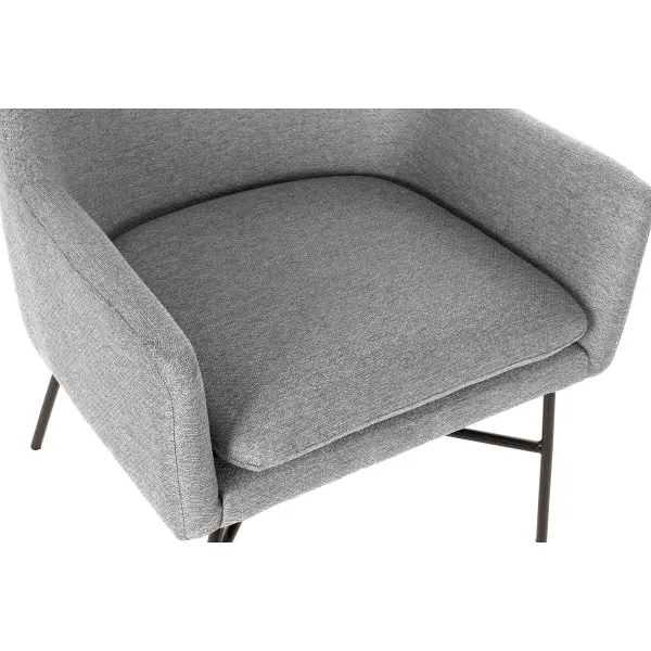 Fotelis DKD Home Decor Juoda Šviesiai pilka Metalinis 66 x 62 x 76,5 cm