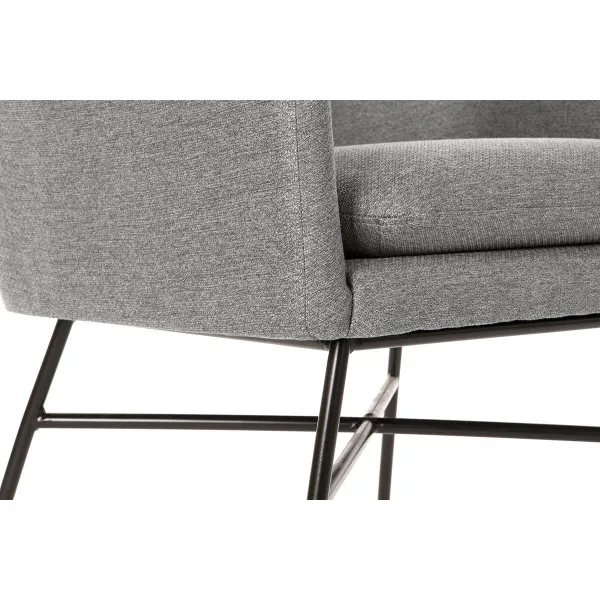 Fotelis DKD Home Decor Juoda Šviesiai pilka Metalinis 66 x 62 x 76,5 cm