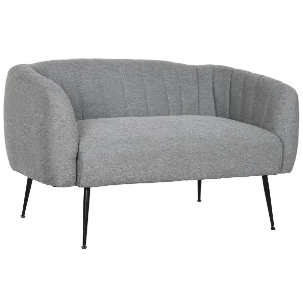 Dīvāns DKD Home Decor Melns Pelēks Putas Koks Metāls Samts Scandi 129 x 75 x 73 cm