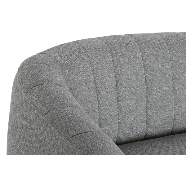 Dīvāns DKD Home Decor Melns Pelēks Putas Koks Metāls Samts Scandi 129 x 75 x 73 cm