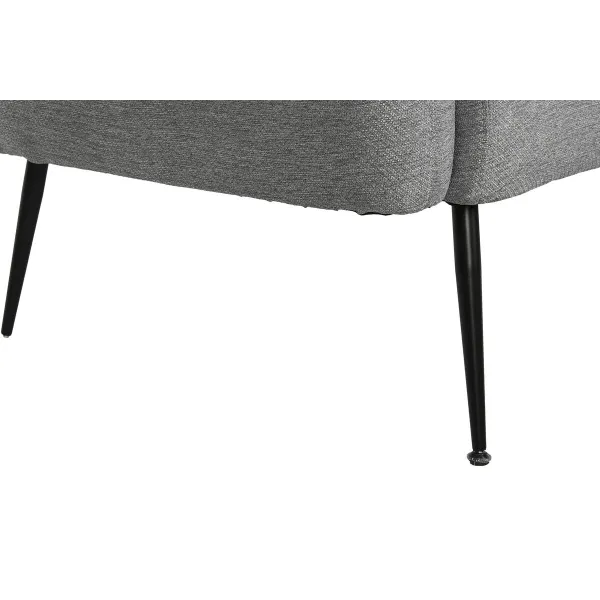 Диван DKD Home Decor Чёрный Серый Поролон Деревянный Металл Велюр Scandi 129 x 75 x 73 cm