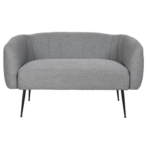 Sohva DKD Home Decor Musta Harmaa Vaahto Puu Metalli Sametti Scandi 129 x 75 x 73 cm
