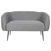 Sofa DKD Home Decor Black Grey Foam Wood Metal Velvet Scandi 129 x 75 x 73 cm