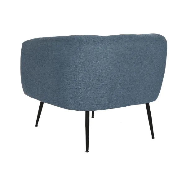 Nojatuoli DKD Home Decor Sininen Musta Kullattu Vaahto Puu Metalli 81 x 75 x 73 cm