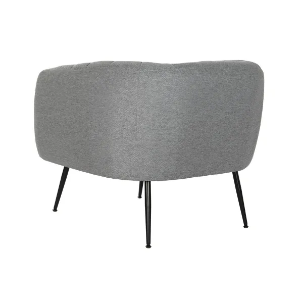 Fotelis DKD Home Decor Juoda Pilka Porolonas Medžio Metalinis 81 x 75 x 73 cm