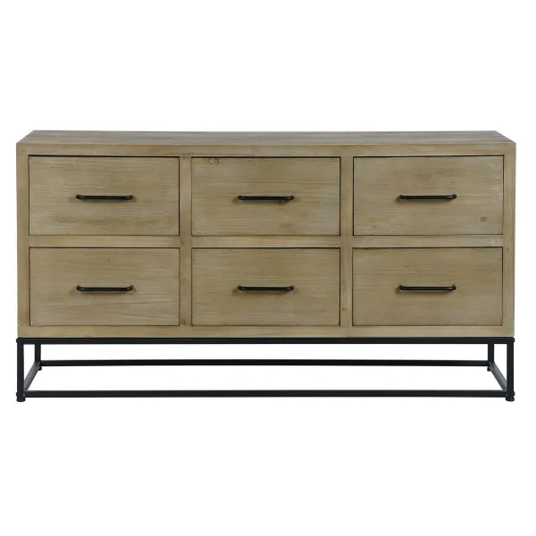 Sivupöytä DKD Home Decor Musta Luonnollinen Metalli Puu MDF 120 x 40 x 64 cm