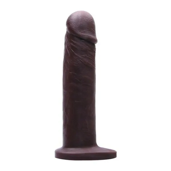 Realistic Dildo Tantus Vibrator With relief Silicone Dark brown