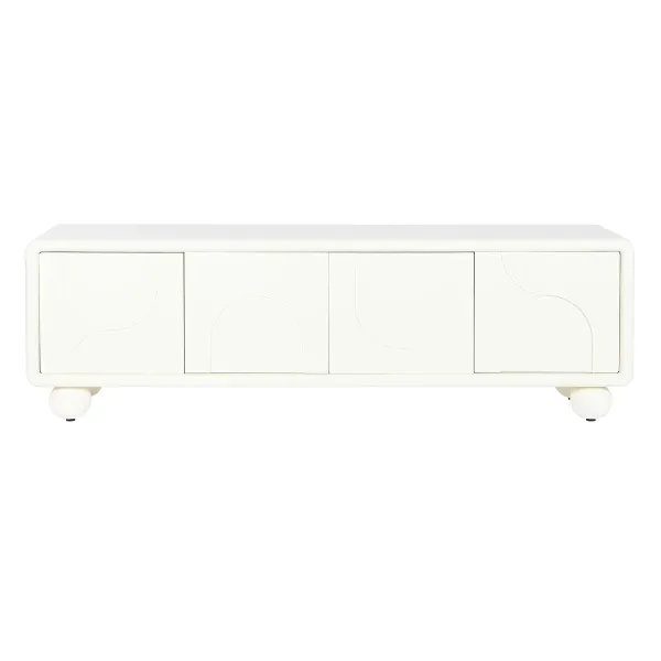 TV furniture DKD Home Decor White MDF Wood 160 x 37 x 50 cm