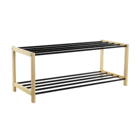 Тумба для обуви Home ESPRIT Чёрный Натуральный 80 x 31 x 32 cm