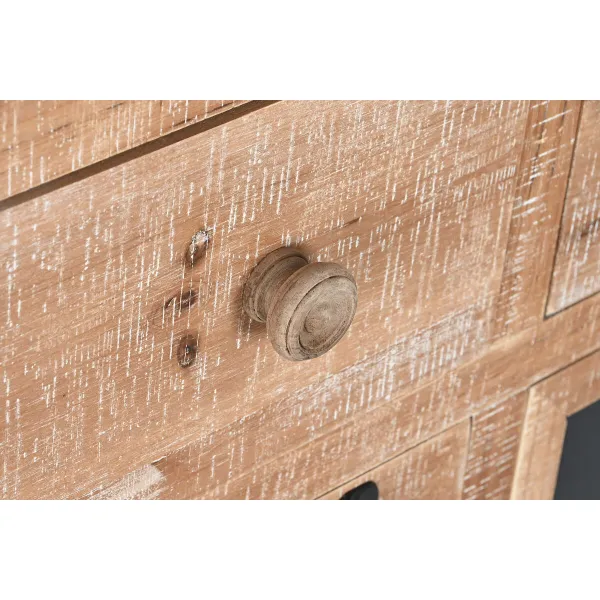 Komoda Home ESPRIT Juoda Natūralus Metalinis Eglė Cottage 110 x 40 x 92,5 cm