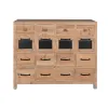 Chest of drawers Home ESPRIT Black Natural Metal Fir Cottage 110 x 40 x 92,5 cm